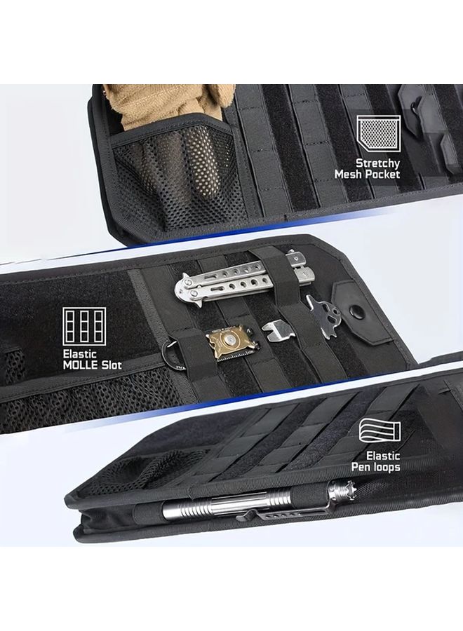 Upgraded Black Car Sun Visor Organizer With Zipper Storage Bag And Glasses Clip For Most Vehicles - Image 5